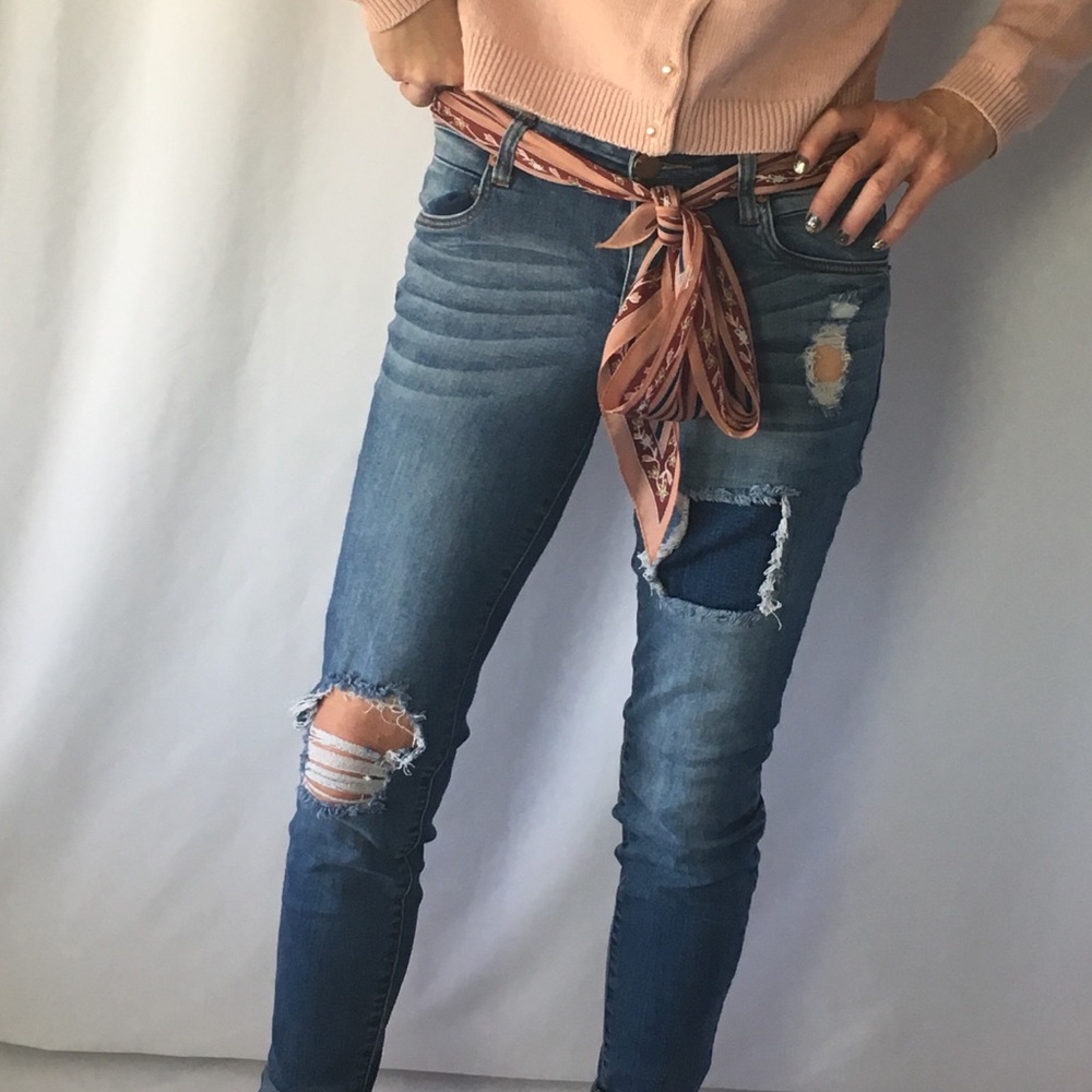 SOLD STS Cassie Skinny Blue Jeans, 27s, Patch/Tear - Picture 3 of 8